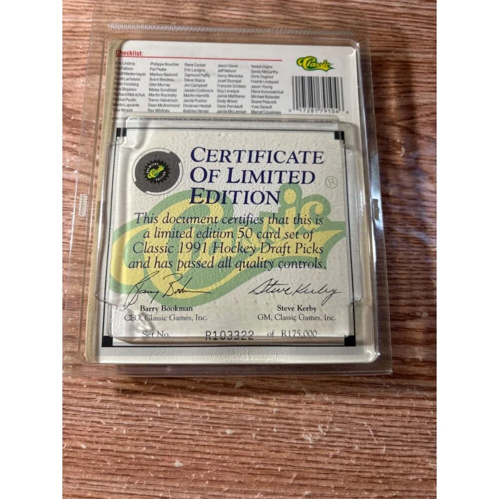 Eric Lindros RC HOF 1991 Classic Hockey Draft Picks Factory Sealed Set